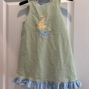 The Bailey Boys Reversible Green and Blue Sailboat/Bunny Dress